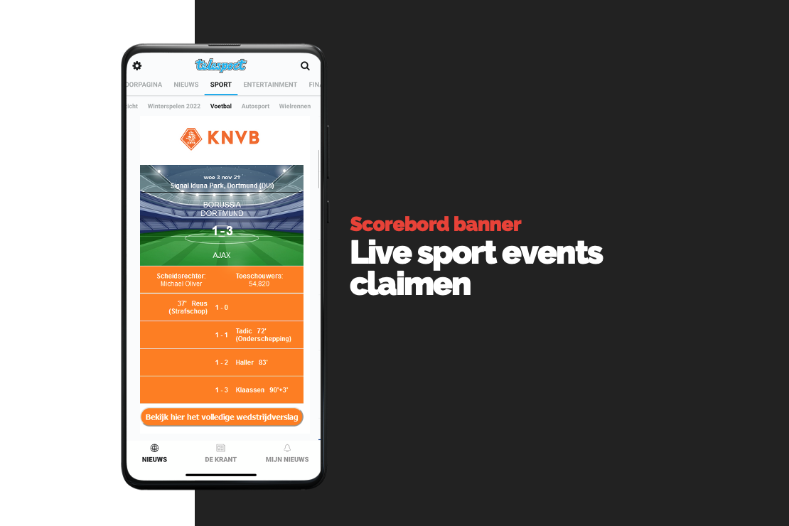 Adverteren bij Mediahuis met de Scorebord Banner