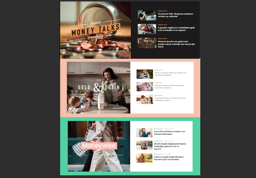 Contentblok campagne Rabobank x Mediahuis