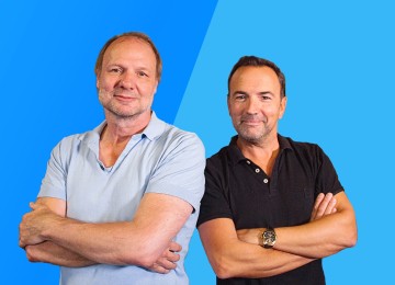 Rob Stenders en de nieuwe Radio Veronica-dj Gerard Ekdom bundelen hun krachten